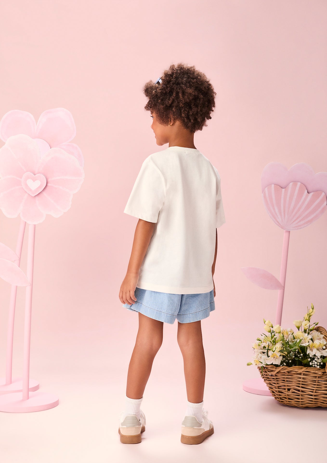 Conjunto Infantil Blusa Limões Com Strass e Shorts Saia Jeans Com Pregas - Momi - Pré Venda