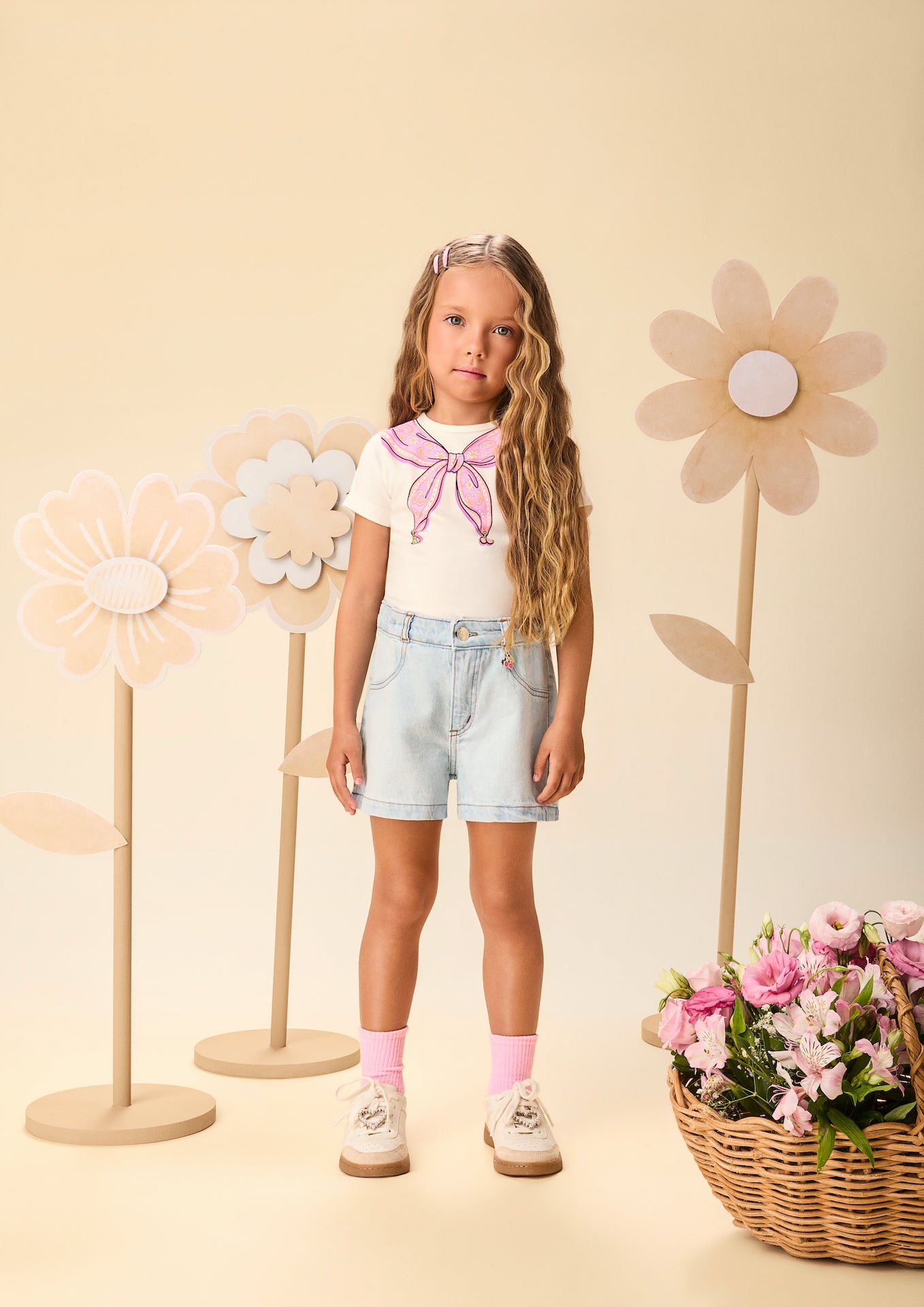 Blusa Infantil Lenço Estampado Amarrado Na Gola - Momi