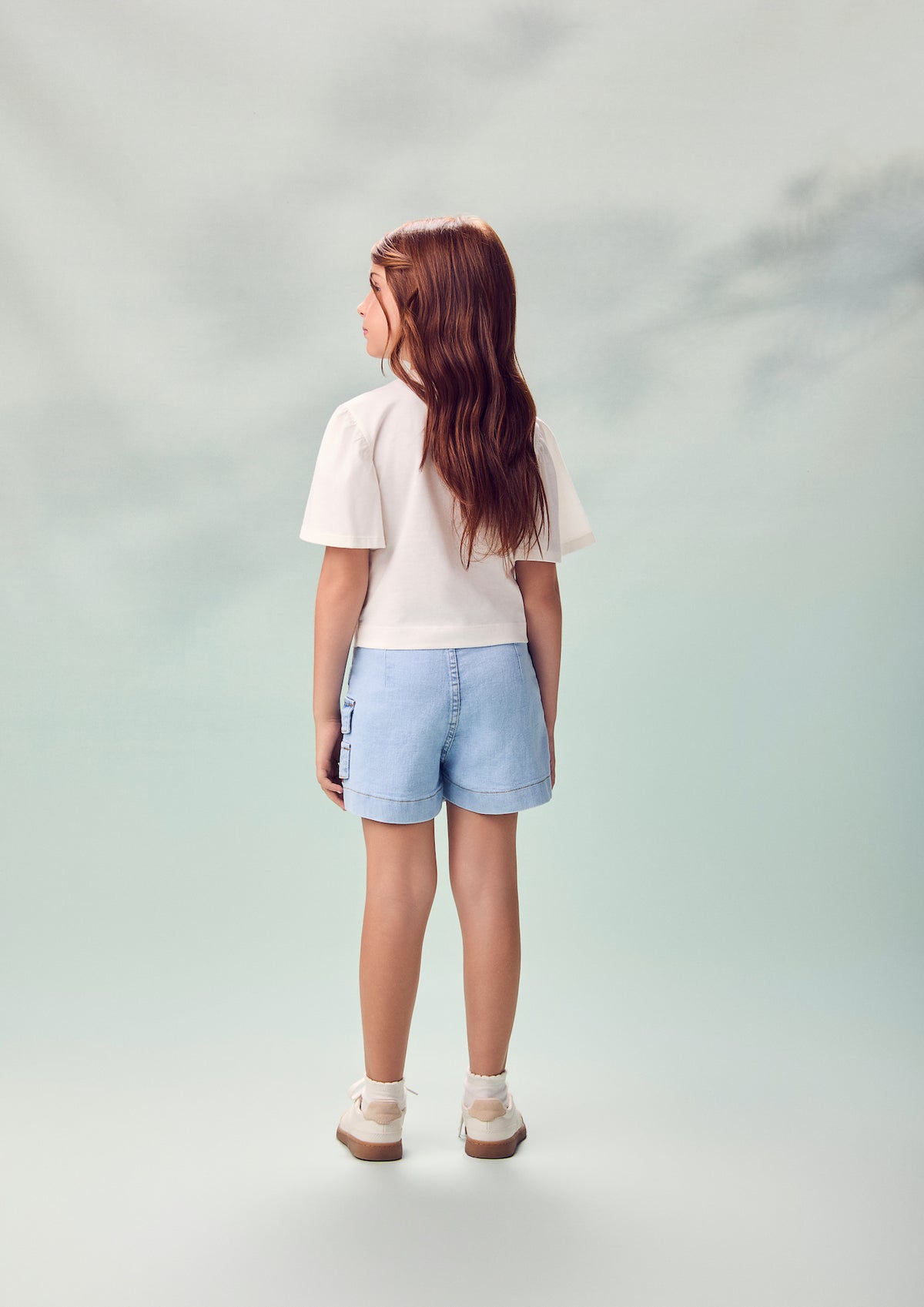 Conjunto Infantil Blusa Minnie e Daisy Limão e Shorts Saia Jeans