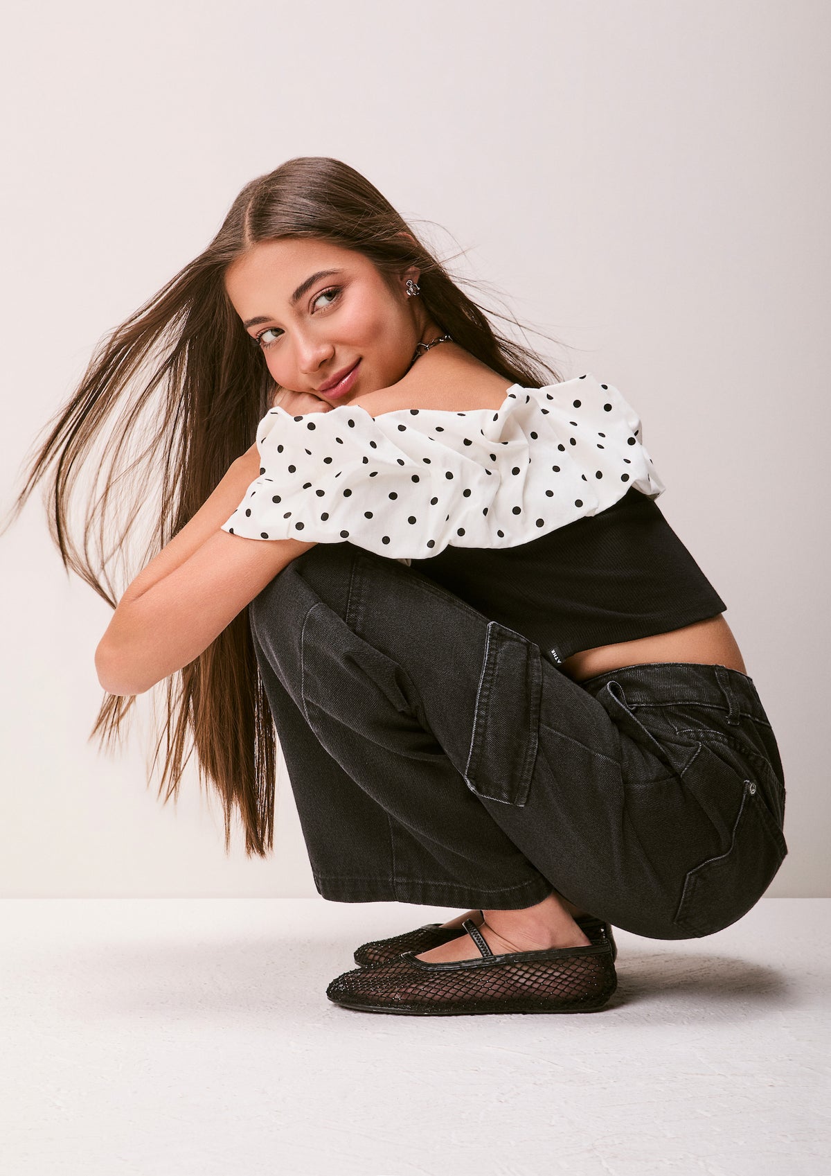 Calça Teen Jeans Cargo Preta – Authoria
