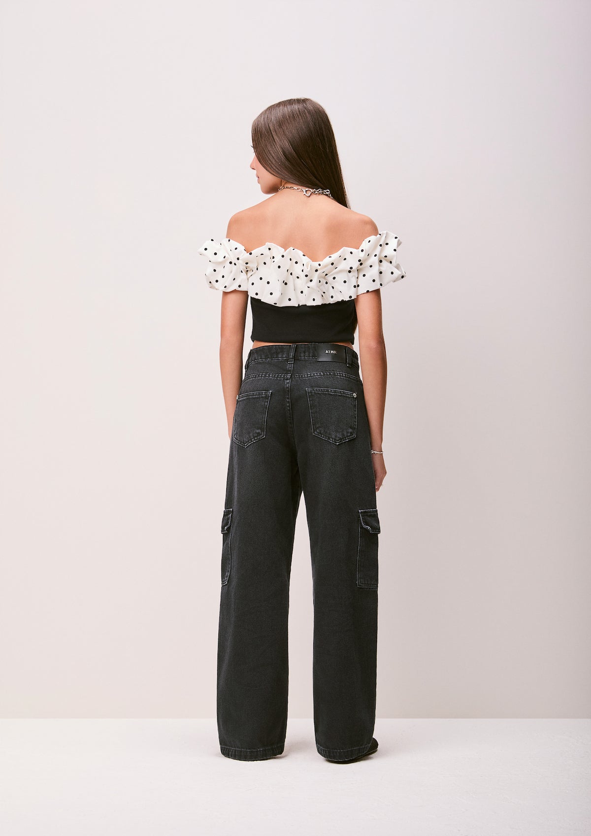 Calça Teen Jeans Cargo Preta – Authoria