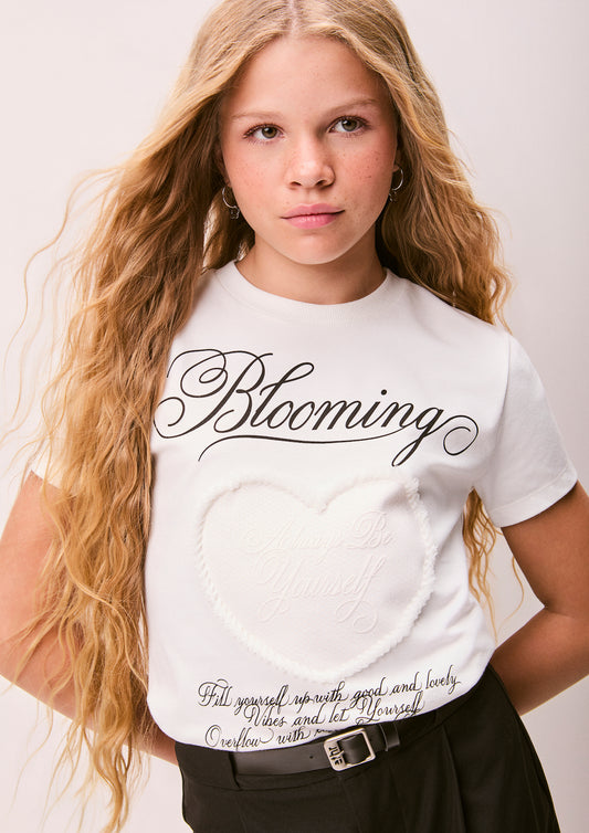 Blusa Teen T-Shirt Blooming Pérola - Authoria