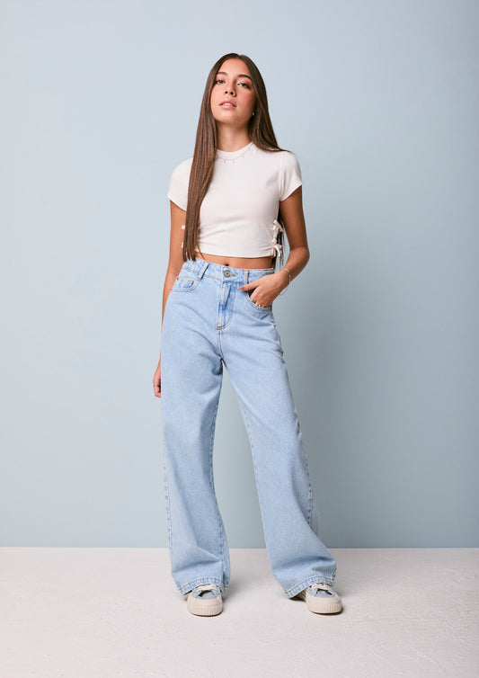 Calça Teen Jeans Wide Reta - Authoria