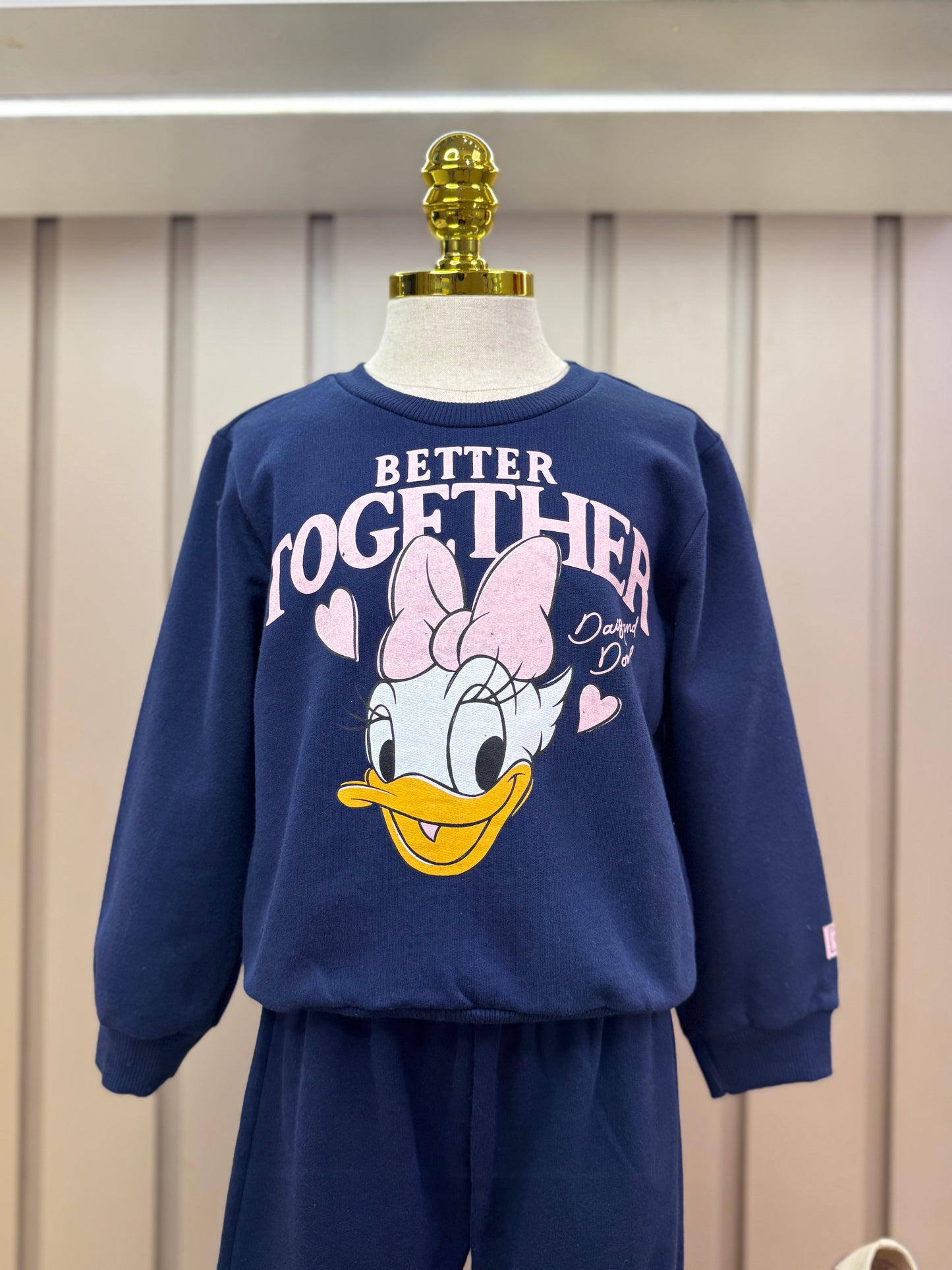 Conjunto Infantil Moletom Casaco Daisy e Calça Marinho - Momi
