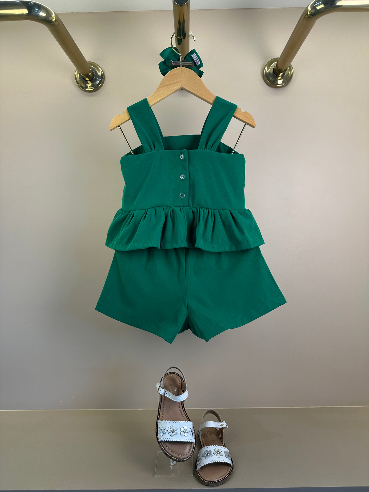 Conjunto Infantil  Blusa com Laço em Sarja e Short Sarja - Mon Sucre