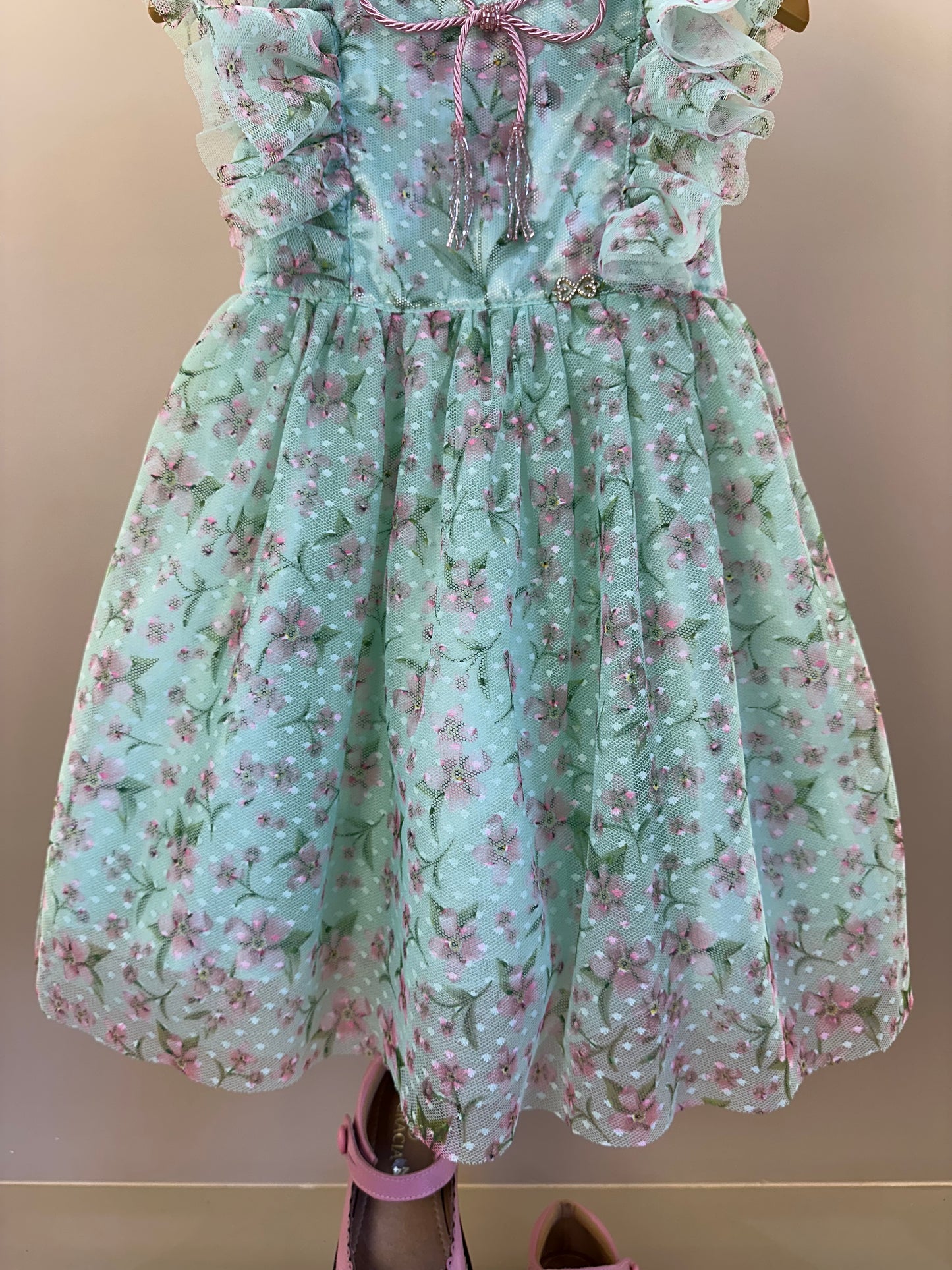Vestido Infantil Rodado Em Tule Estampa Exclusiva - Luluzinha