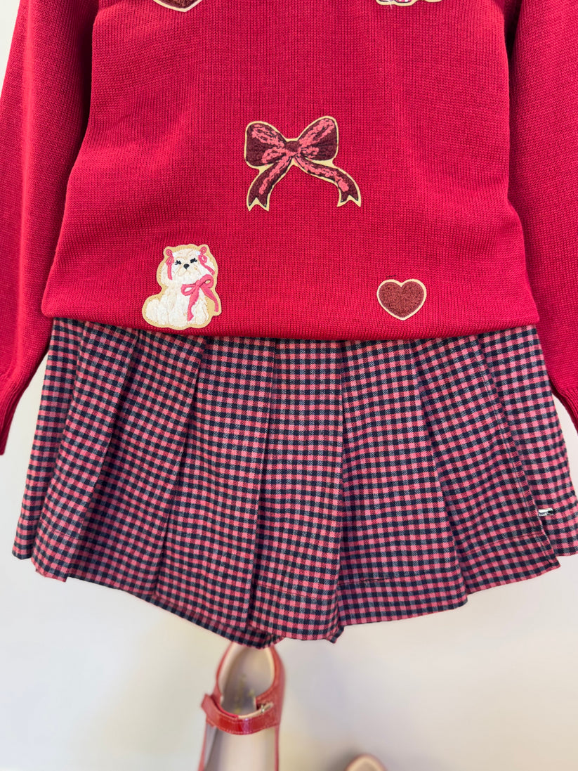 Saia-shorts Infantil Xadrez Pregas - Pituchinhus
