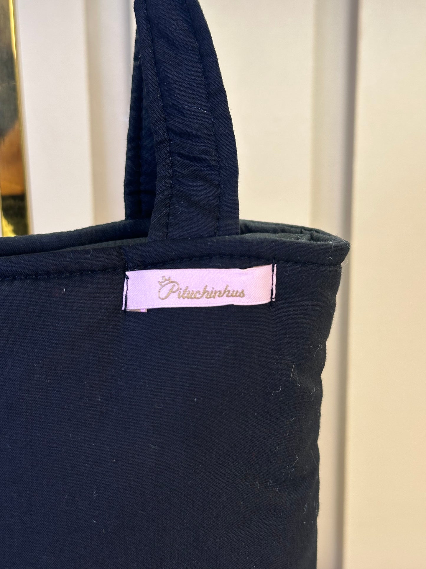 Bolsa Infantil Puffer Multi Laços Preto e Branco - Pituchinhus