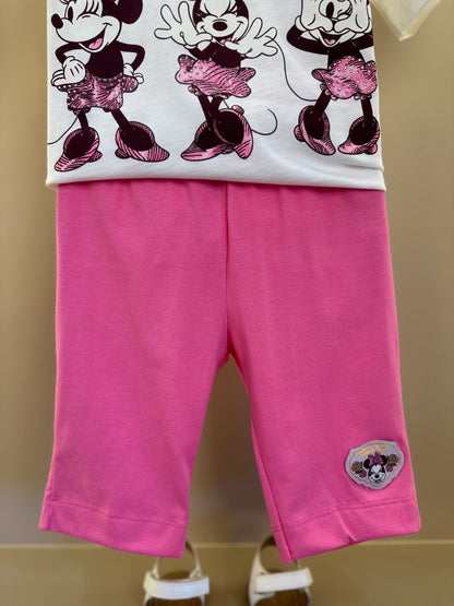 Conjunto Infantil Blusa Minnie Fashion e Legging Rosa - Animê