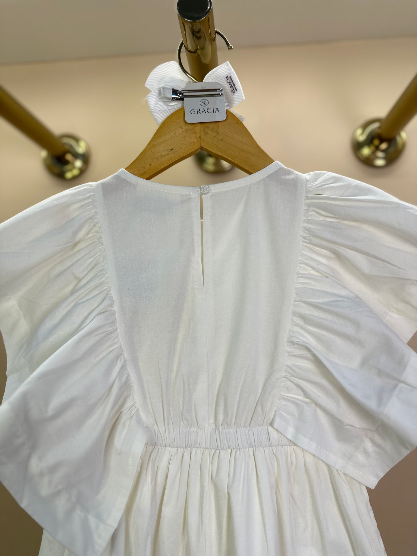 Vestido Infantil Festa Babados Off White - Animê