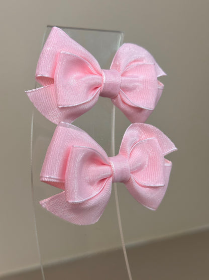 Laço Infantil Special All Organza Rosa Claro Parzinho P - Gracia