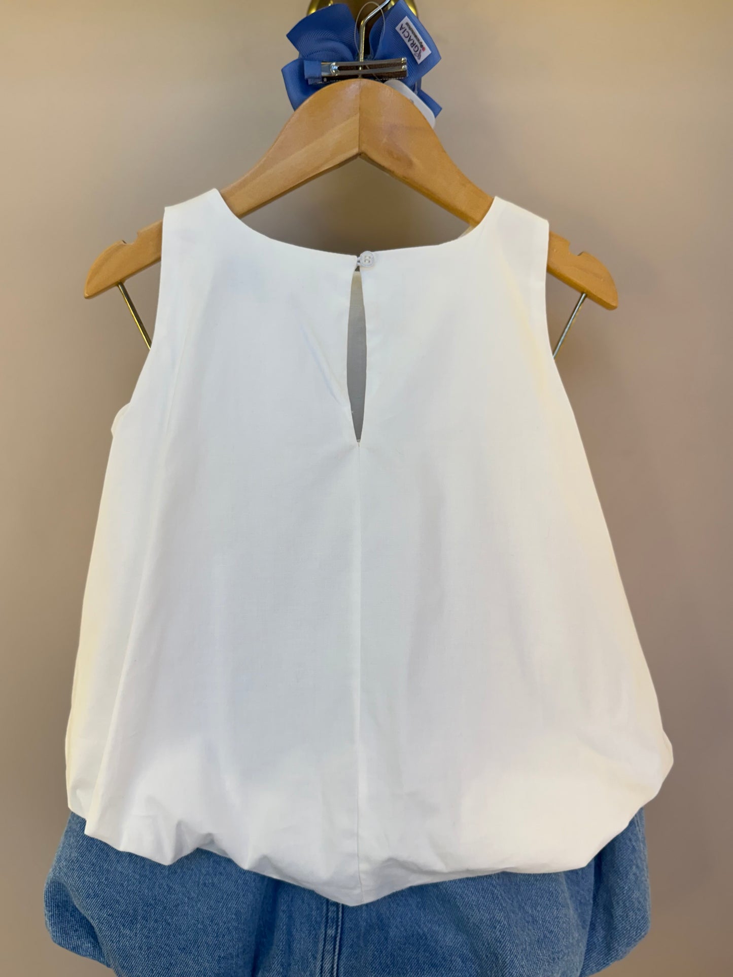 Conjunto Infantil Blusa Balonê Essentials e Saia Jeans Elástico Style Minnie - Animê