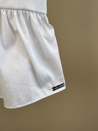 Blusa Teen Cropped Tricoline Peplum - Vanilla Cream