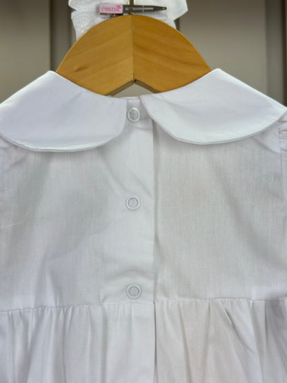 Romper Bebê Fofinho Algodão Manga Princesa Rendas Branco - Um Mais Um