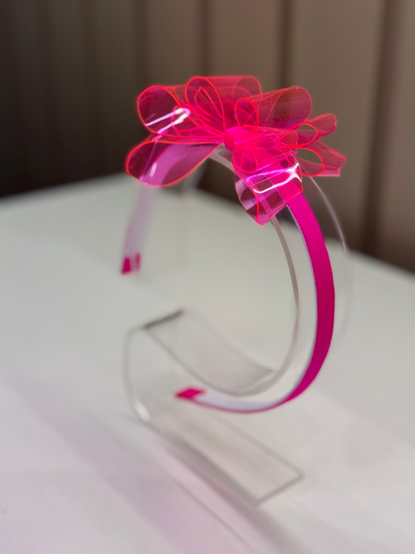 Arquinho Infantil Borboleta Rosa Neon - Siri Kids