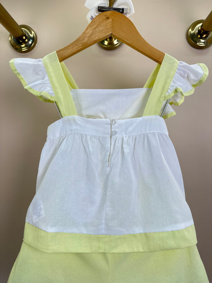 Conjunto Infantil Blusa Bordado Laços e Shorts Babadinho Amarelo - Petit Cherie