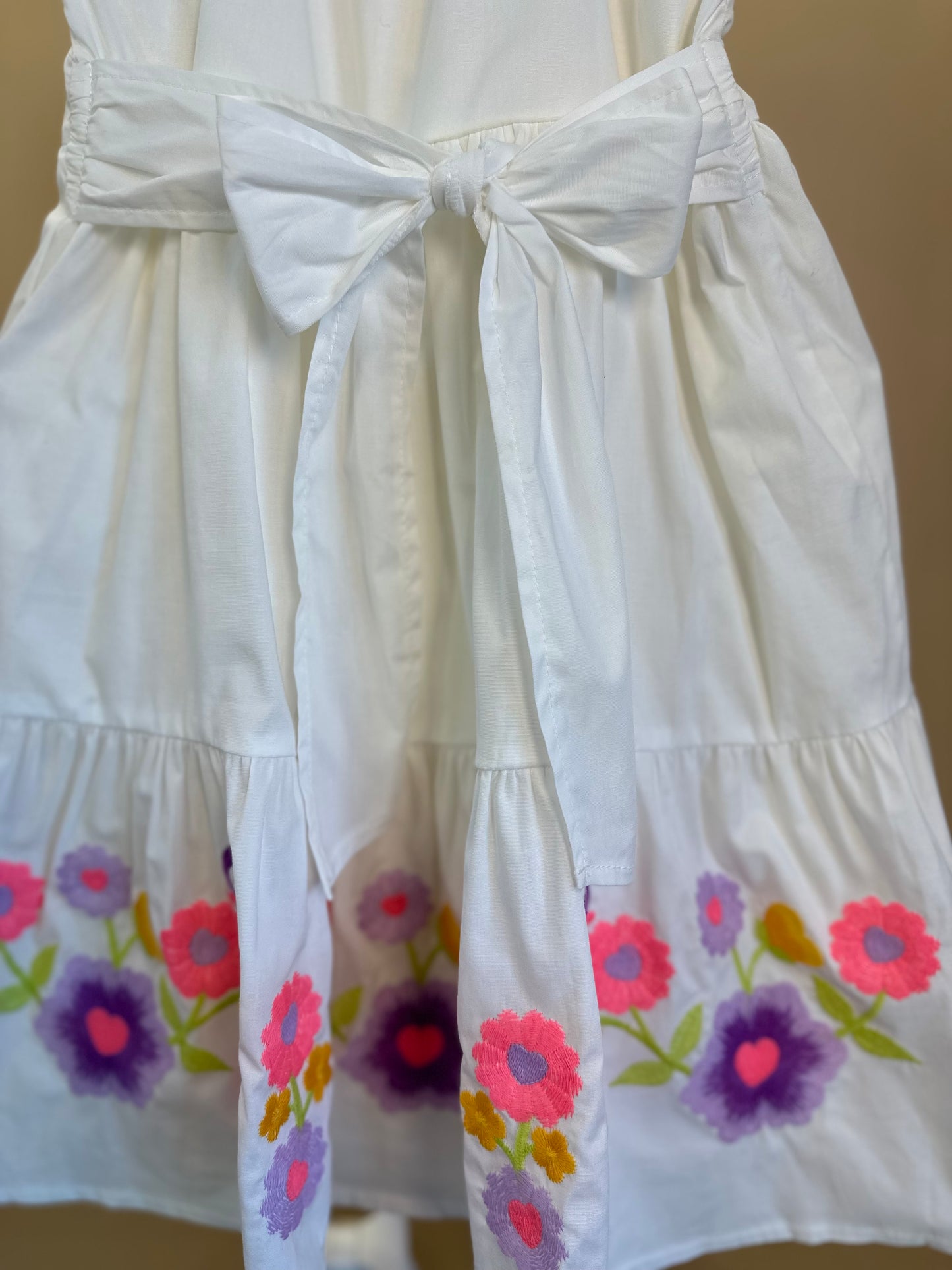 Vestido Infantil Bordado Flores - Momi