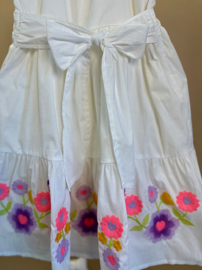 Vestido Infantil Bordado Flores - Momi