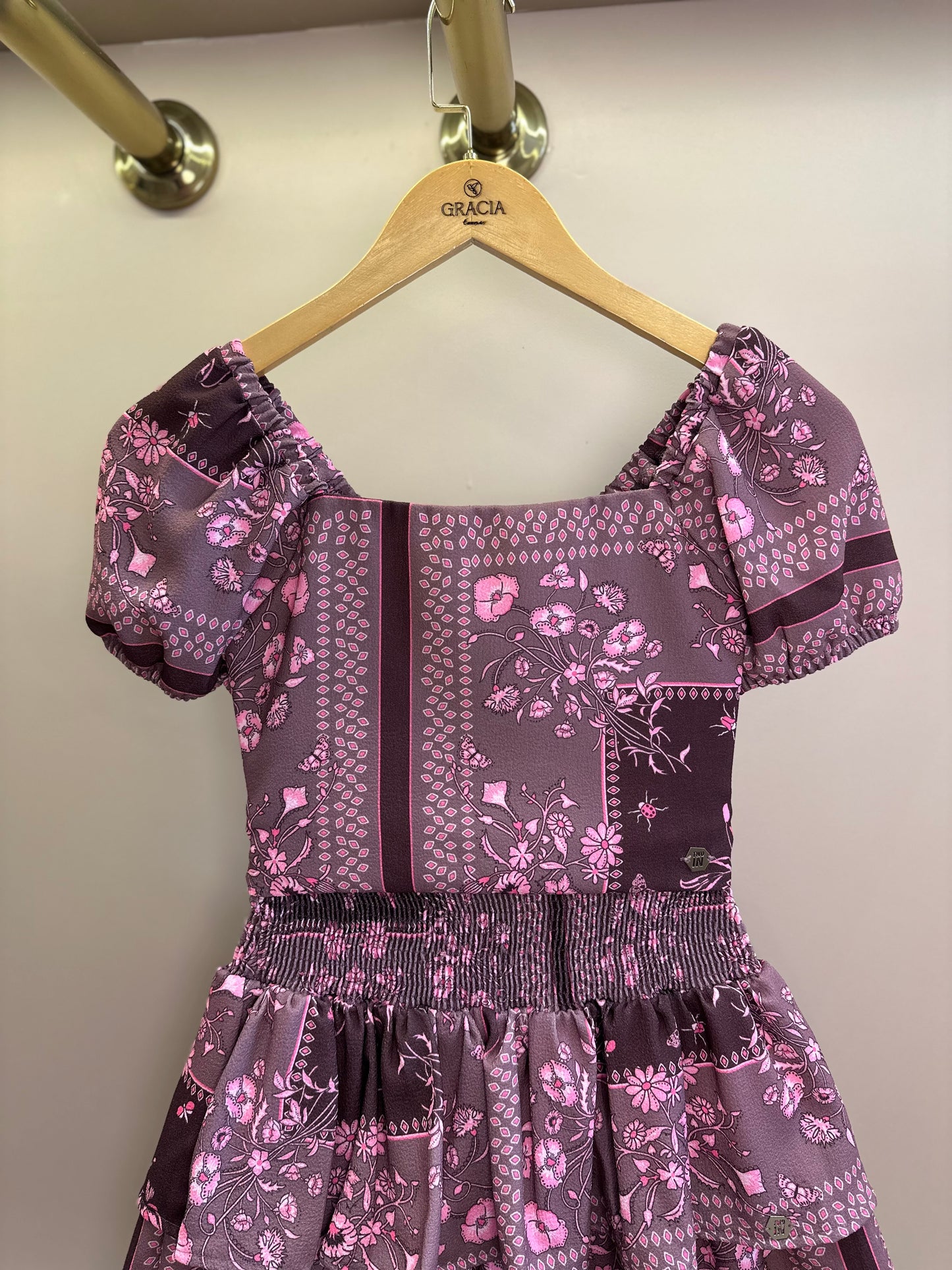 Conjunto Teen Bata Estampada Floral e Short-Saia Floral - Two In