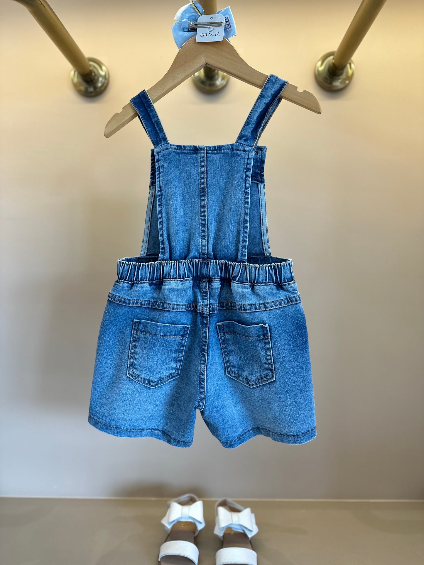 Jardineira Infantil Jeans com Strass - Animê