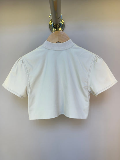 Jaquetinha Manga Curta Infantil Bordados Pérolas e Cristais - Pituchinhus