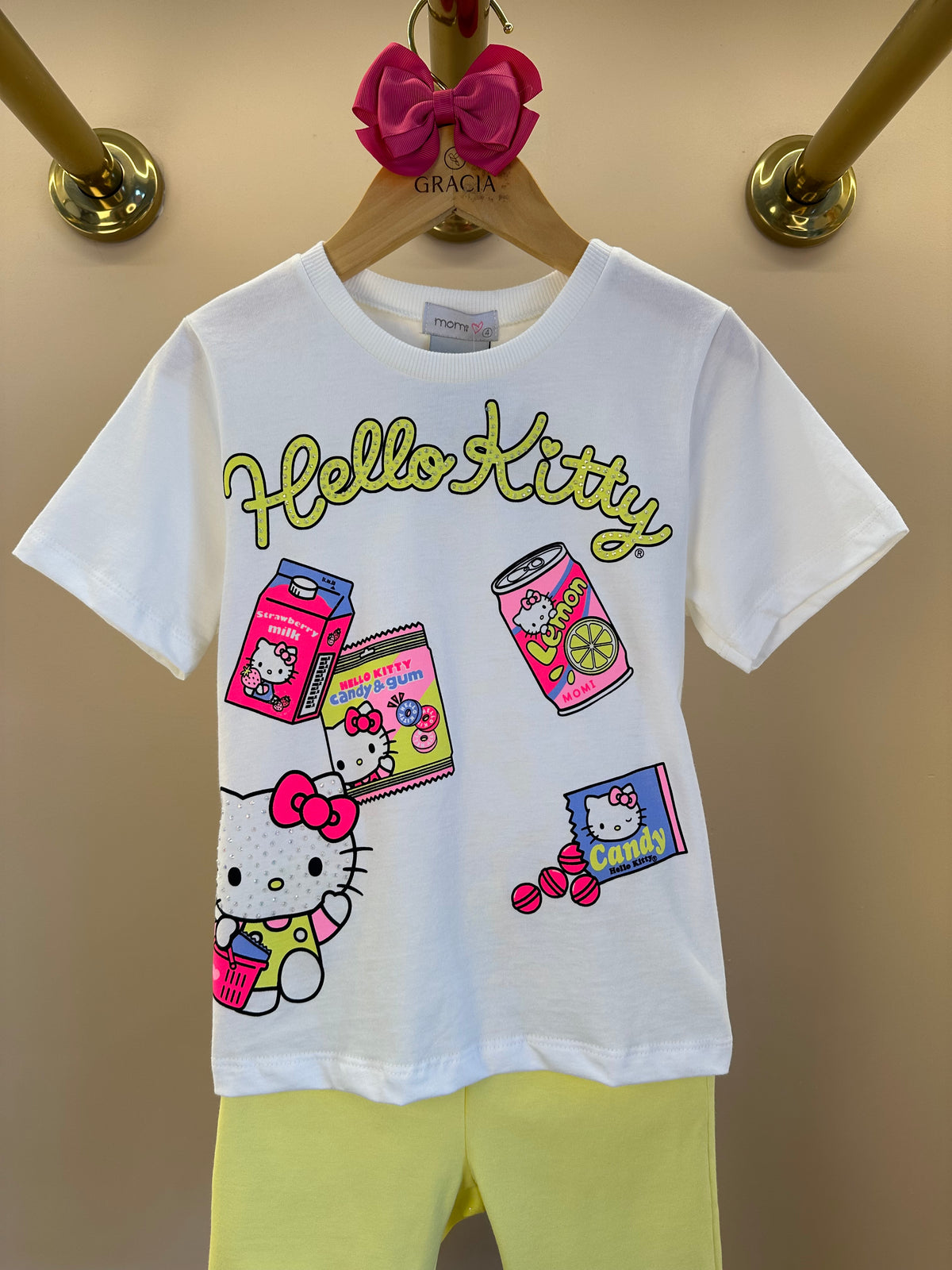 Conjunto Infantil Blusa Hello Kitty e Shorts Legging - Momi