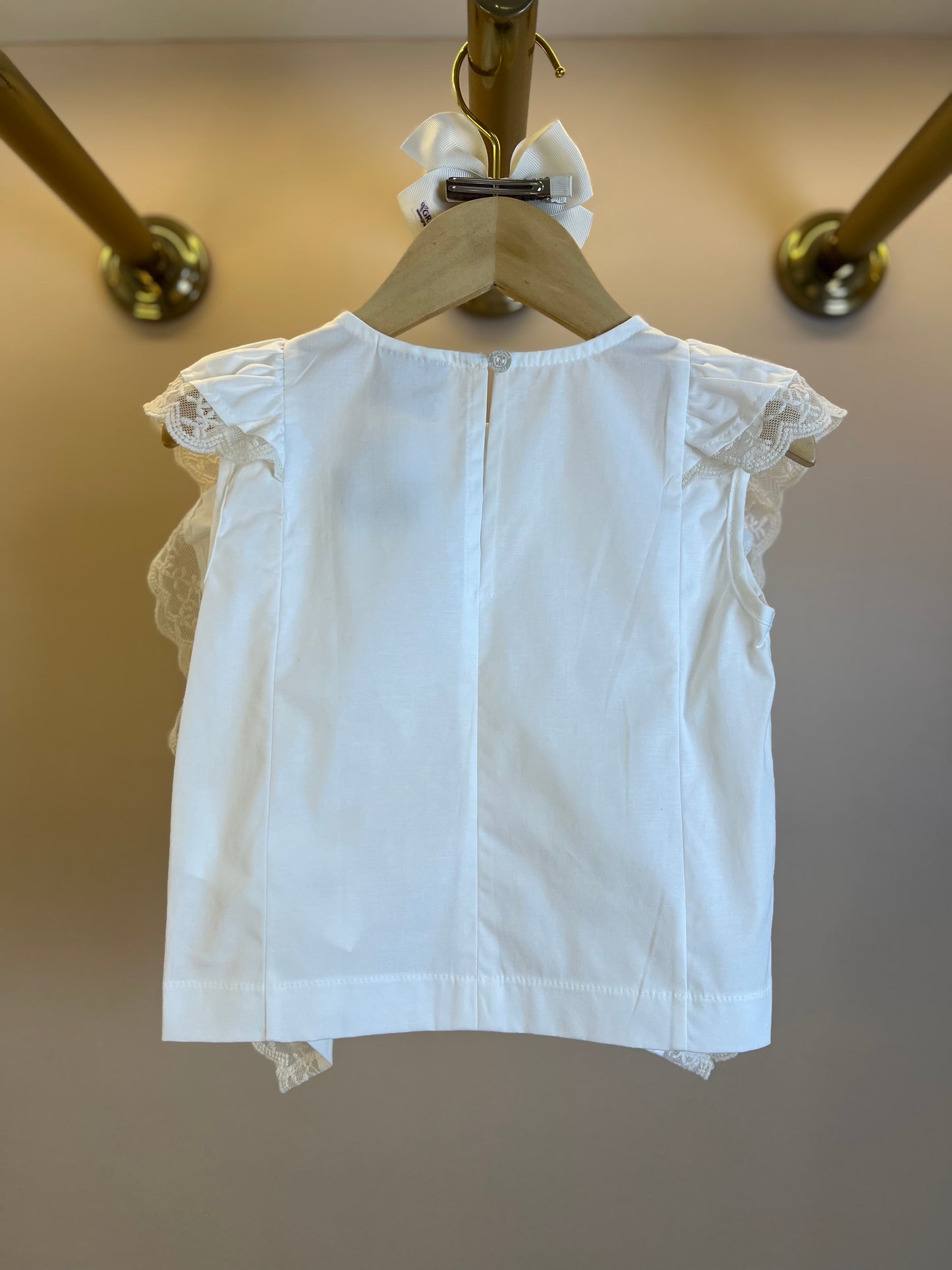 Conjunto Infantil Blusa Bordado Inglês e Calça Jeans Cós Clochard - Momi