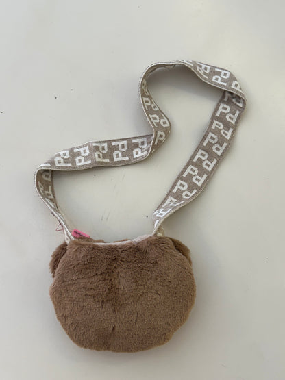 Bolsa Infantil Pele Rosto de Ursinho Bege - Pituchinhus