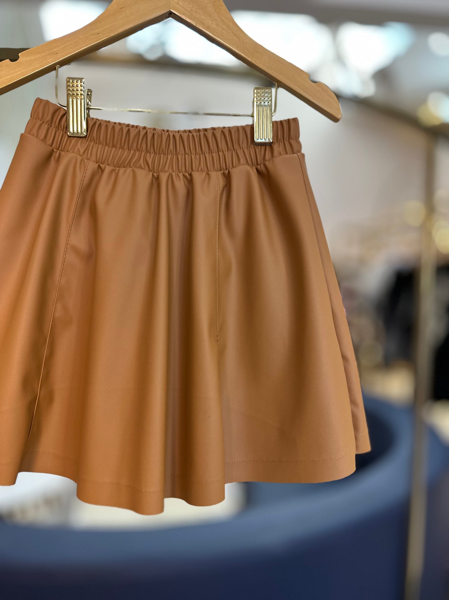 Saia Infantil Couro Tech Caramelo - Momi