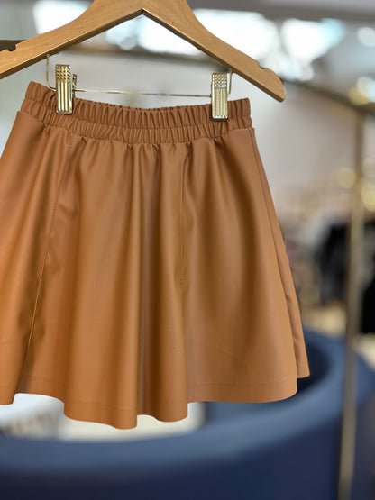 Saia Infantil Couro Tech Caramelo - Momi