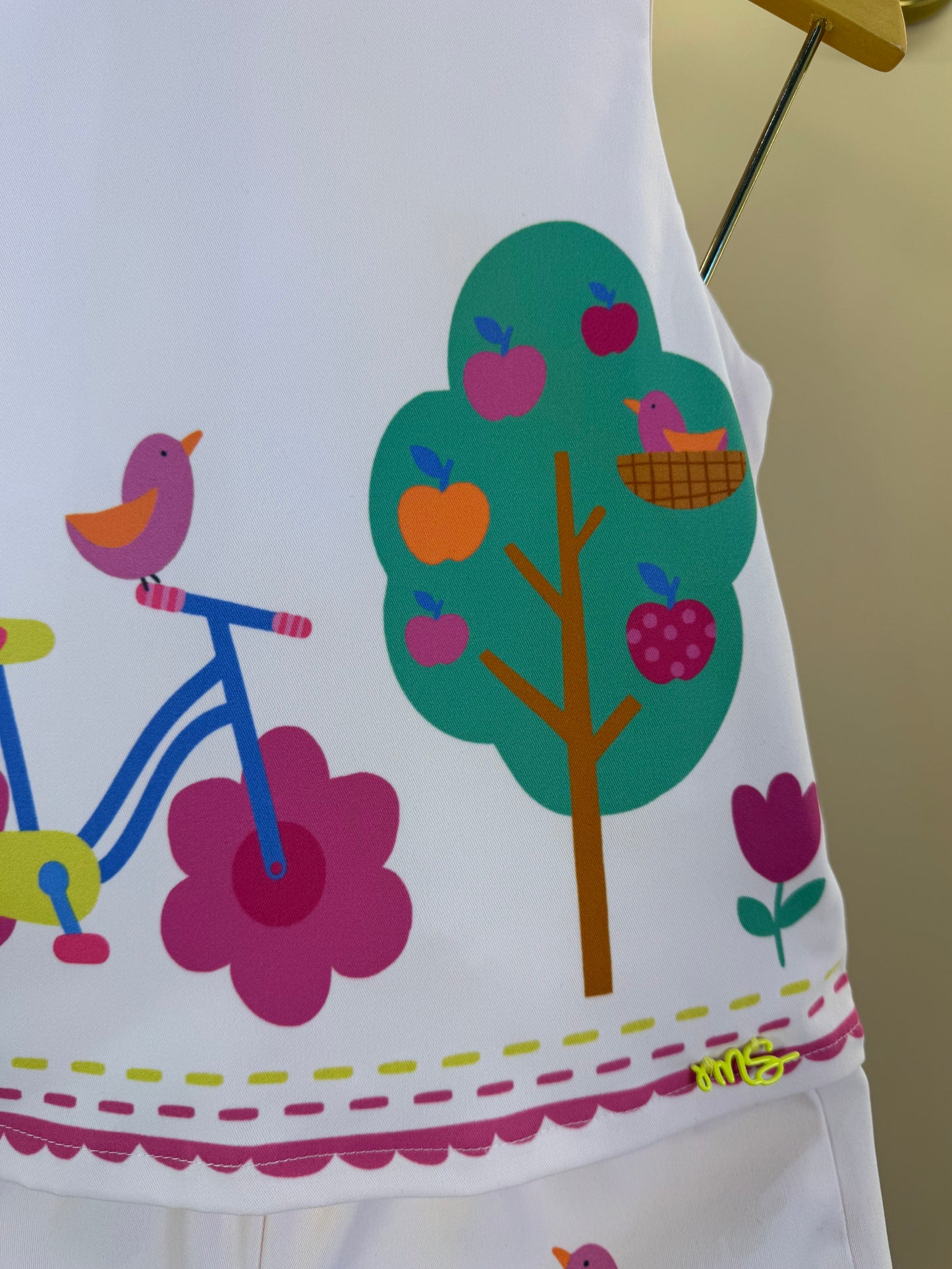 Conjunto Infantil Blusa e Shorts Bege Florestinha Colorida - Mon Sucré
