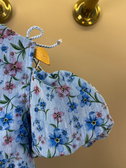 Vestido Infantil Estampa Floral Com Manga Balonê - Luluzinha