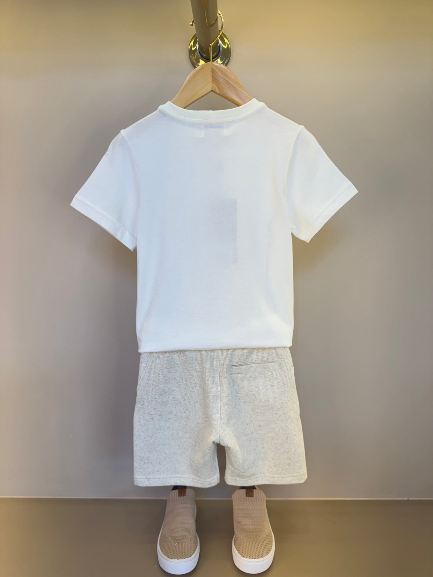 Conjunto Infantil Camiseta Algodão Teddy Natal MC e Bermuda Moletom Algodão Linho - Dame