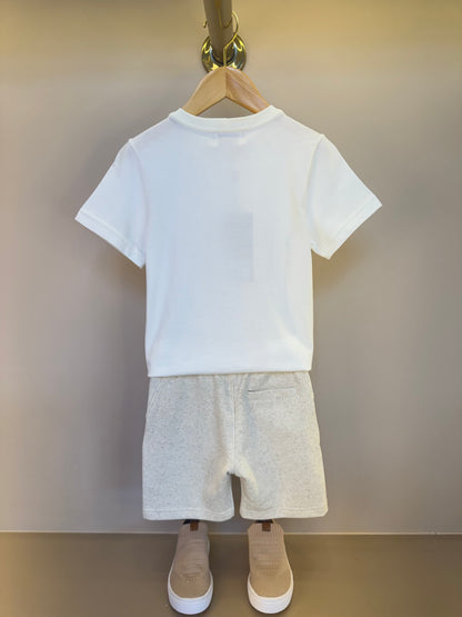 Conjunto Infantil Camiseta Algodão Teddy Natal MC e Bermuda Moletom Algodão Linho - Dame