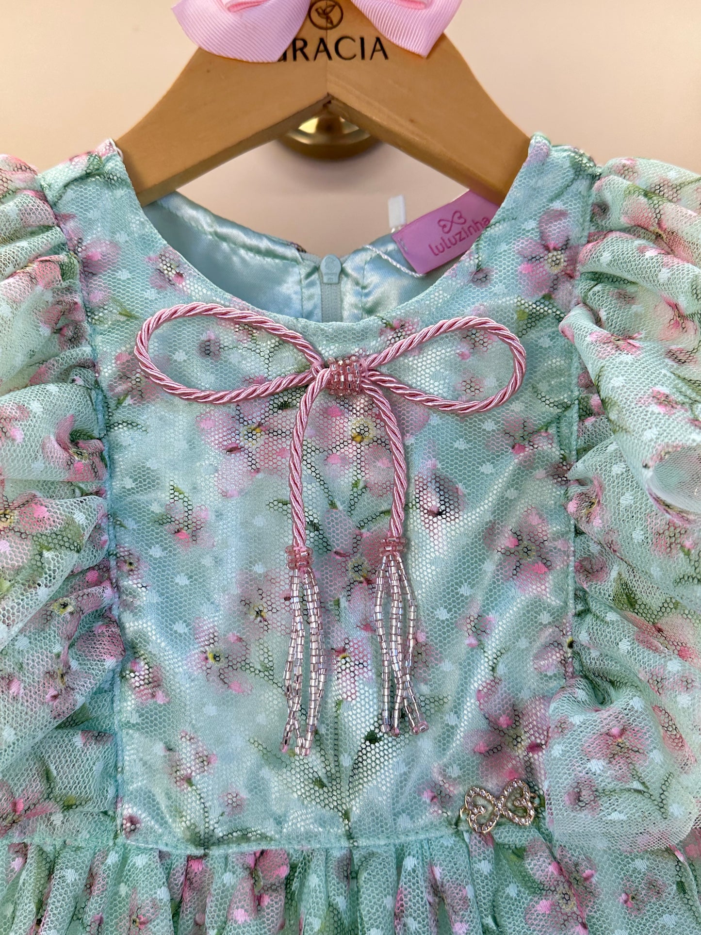 Vestido Infantil Rodado Em Tule Estampa Exclusiva - Luluzinha