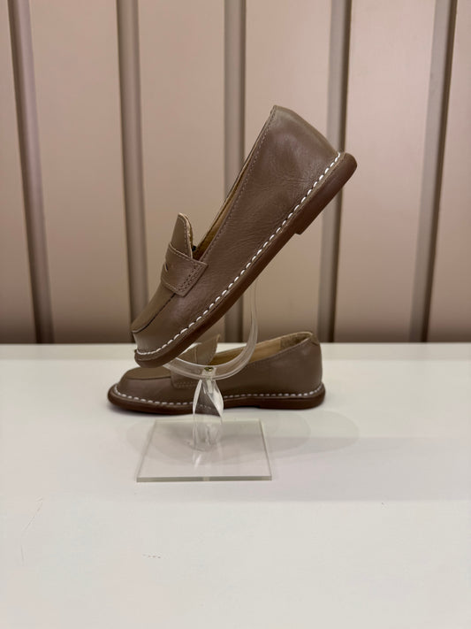 Mocassim Infantil Couro Moca Grigio - Petit Cheval