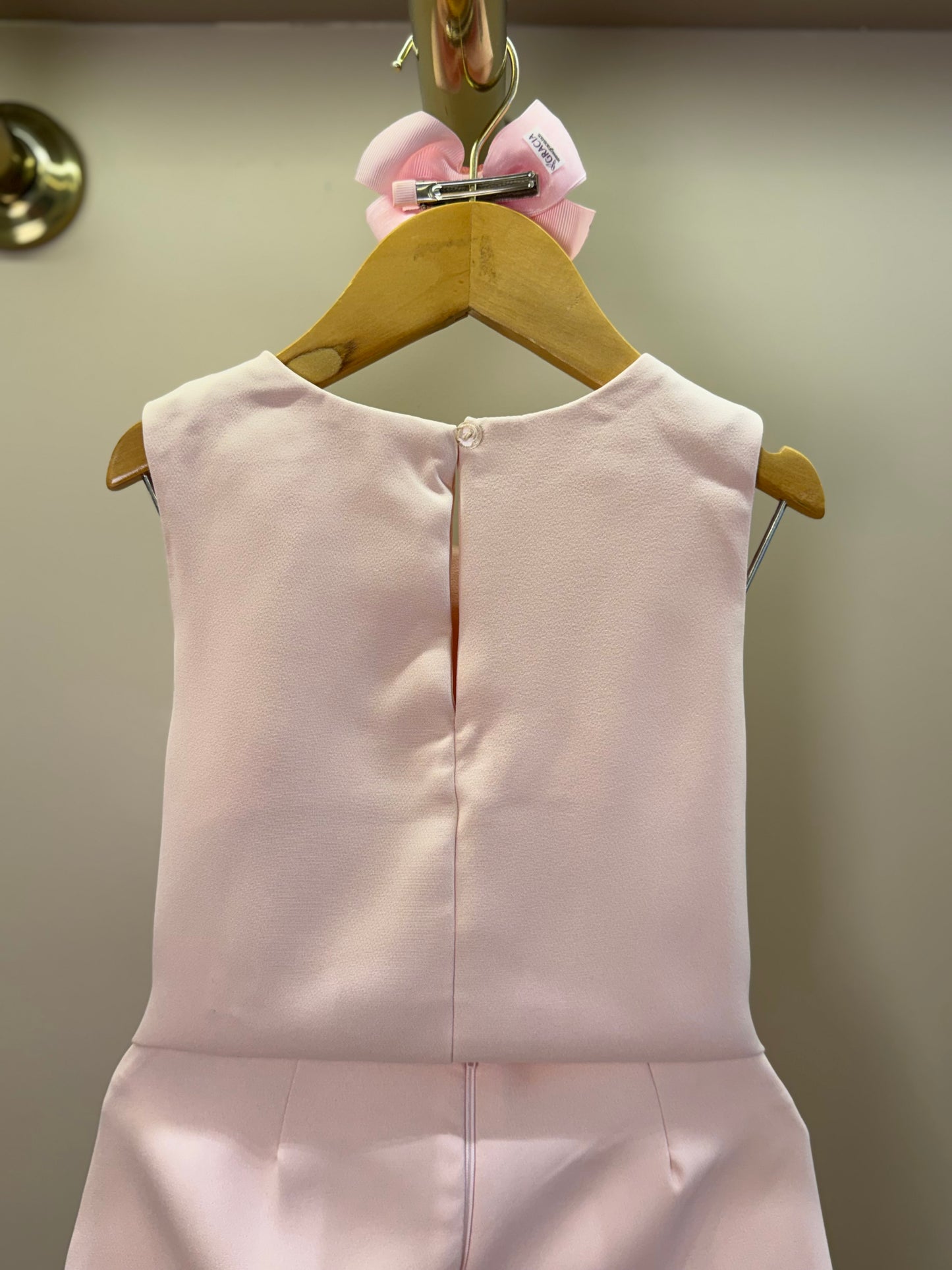 Conjunto Infantil Alfaiataria Blusa Lacinhos e Saia Salmão - Petit Cherie