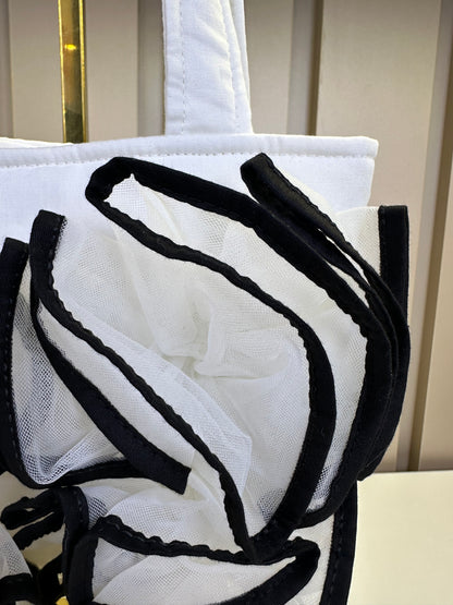 Bolsa Infantil Puffer FloresTule Off White - Pituchinhus
