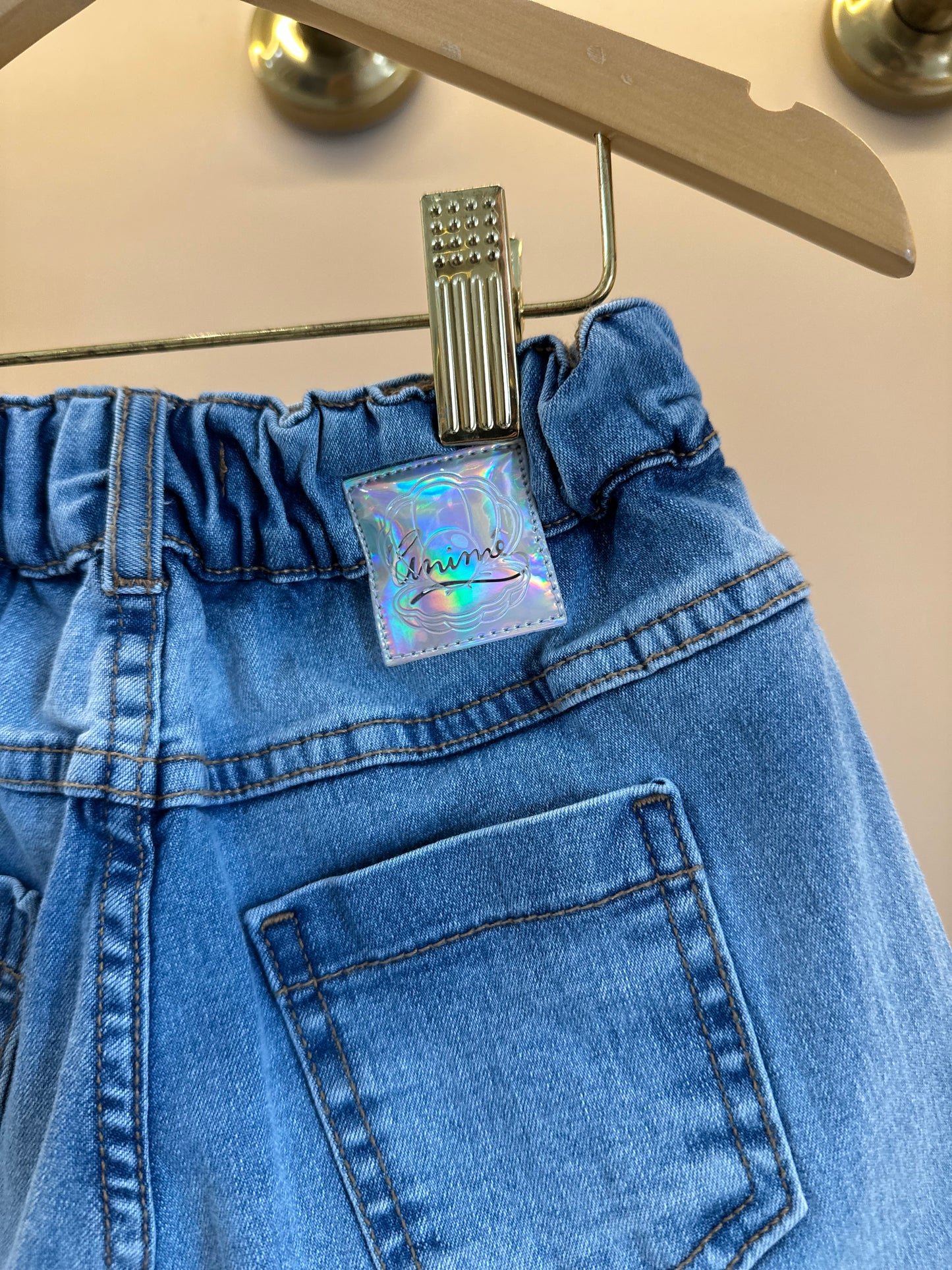 Shorts Infantil Jeans Strass - Animê