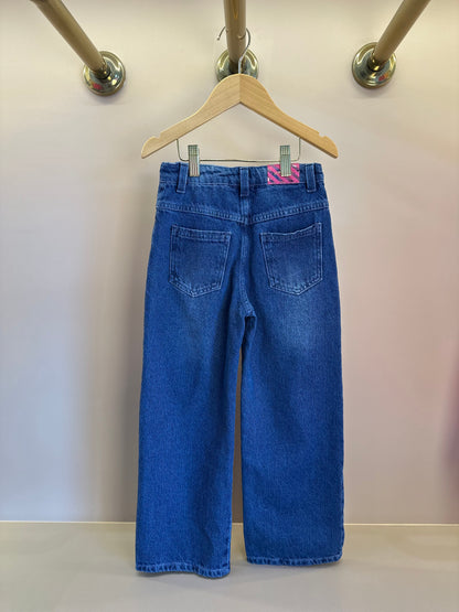 Calça infantil Wide Leg Jeans - Um Mais Um