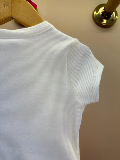 Conjunto Infantil Blusa Off Joia Coração e Saia Babado Rosa - Animê
