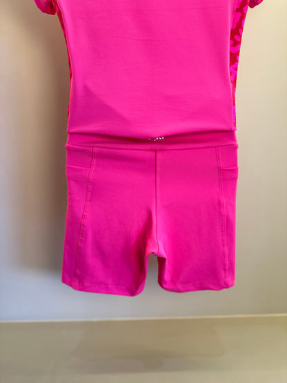 Conjunto Infantil Blusa Bia e Bermuda Eloisa Maxxi Oncinha Pink - Siri Sport