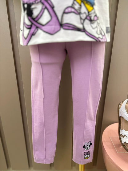 Conjunto Infantil Blusa Friends Minnie & Daisy e Legging Lilás - Animê