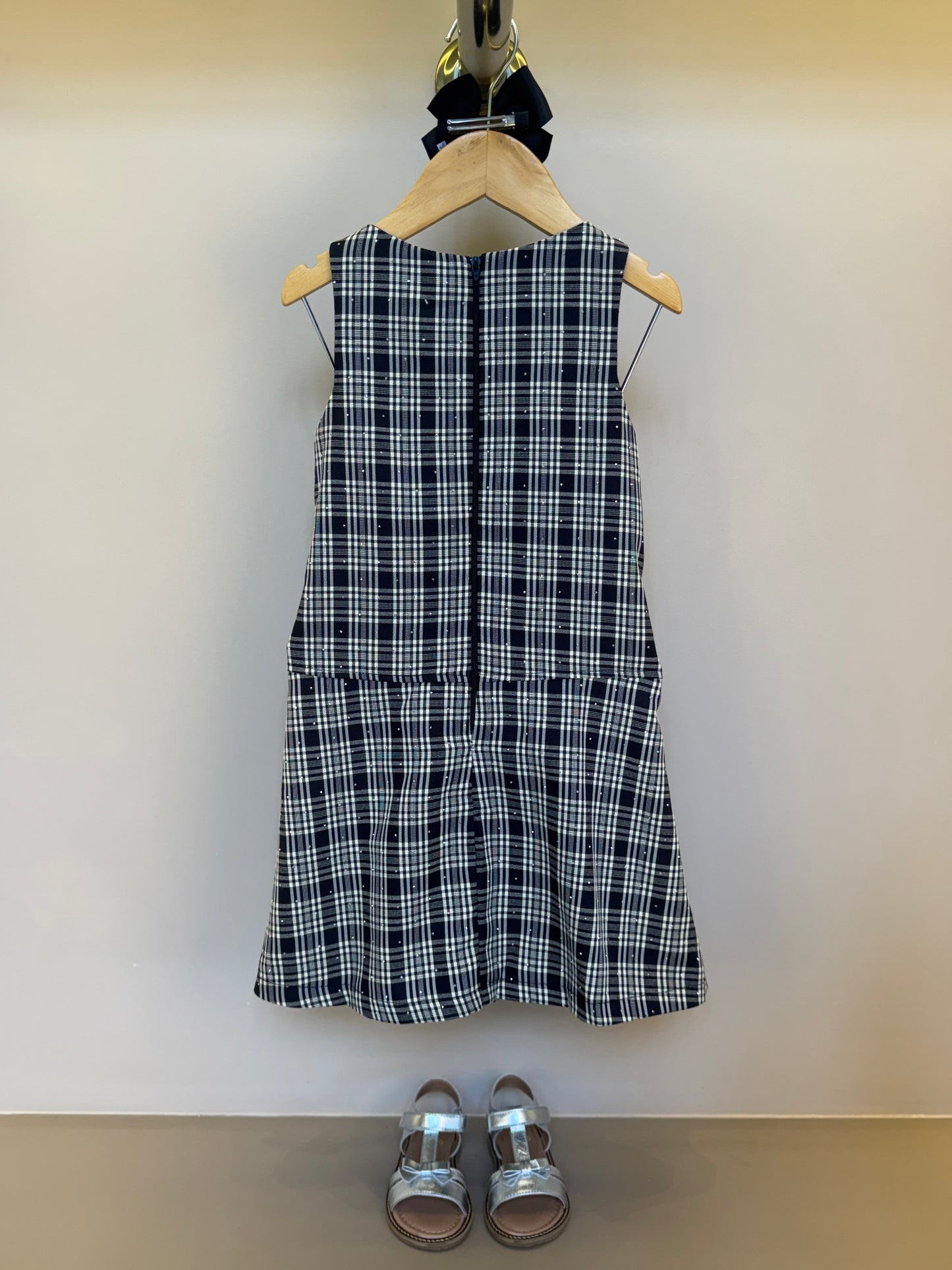 Vestido Infantil Alfaiataria Xadrez com Strass - Petit Cherie