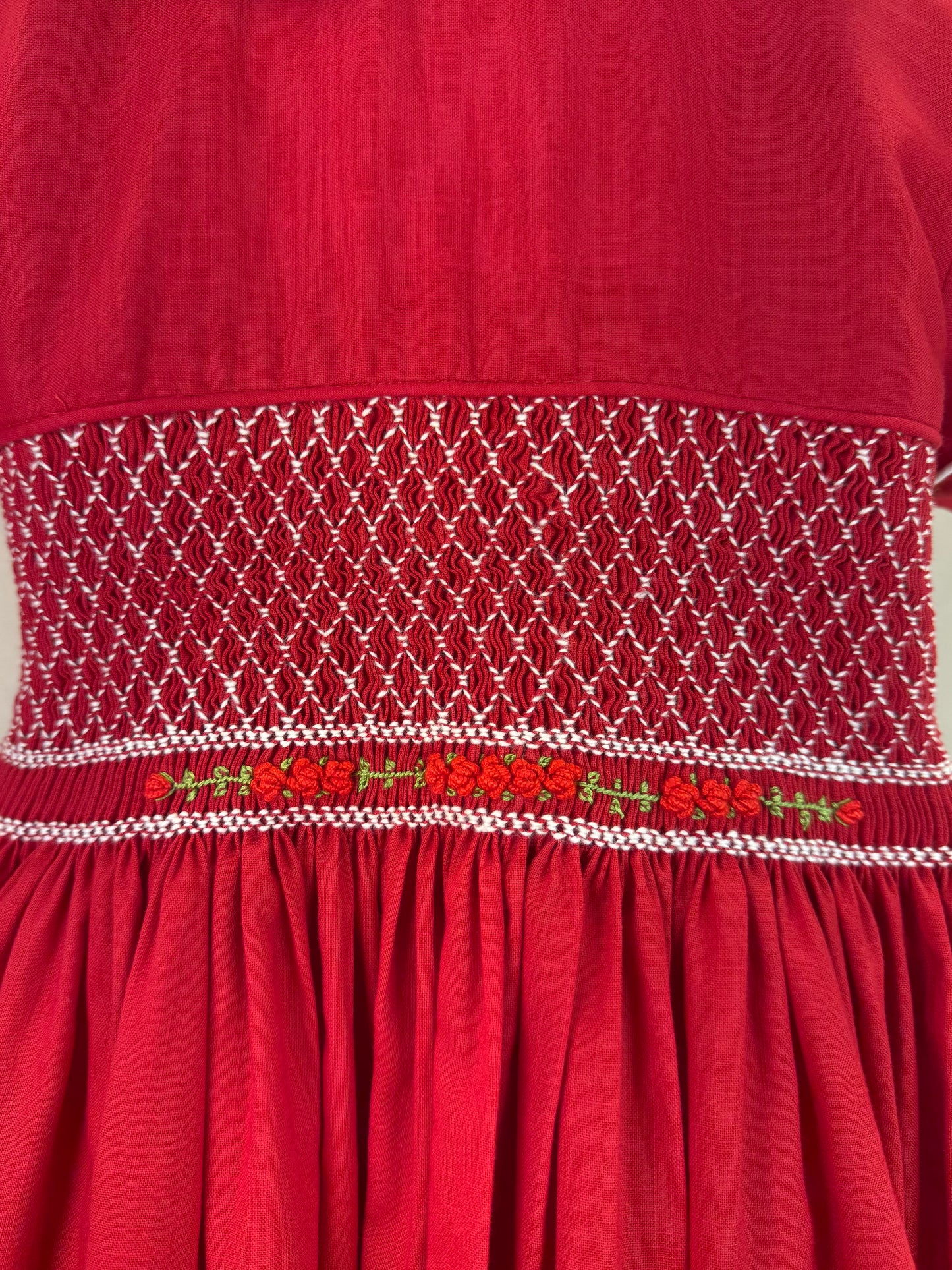 Vestido Infantil Clássico Algodão Cambraia Lara Vermelho - Gracia
