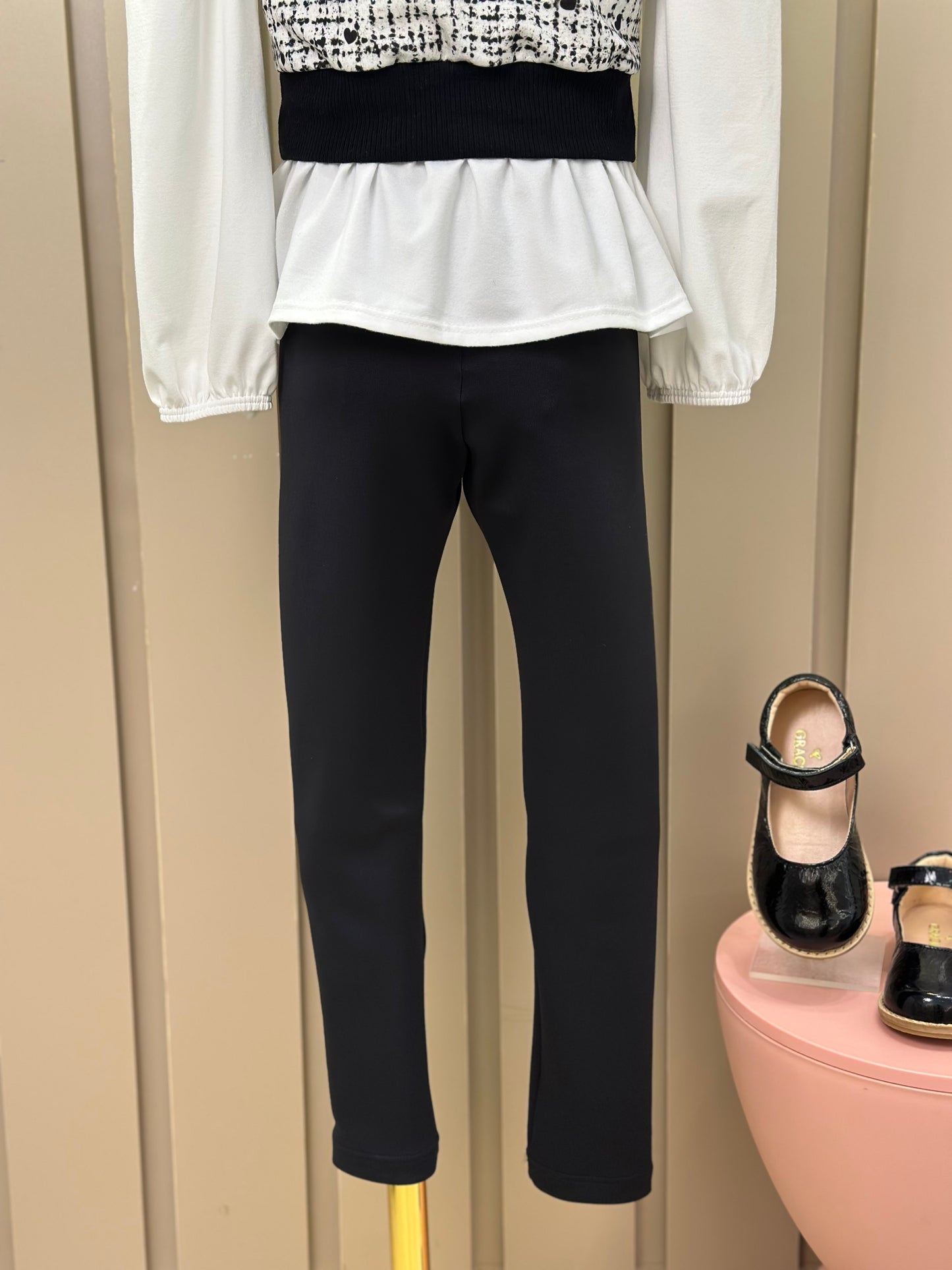 Conjunto Infantil Trio Blusa Comfy, Colete Tweed Molecotton e Legging Fly Tech Preta  - Infanti