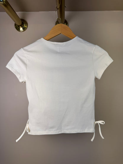 Blusa Teen Amarração Lateral Bege - Vanilla Cream