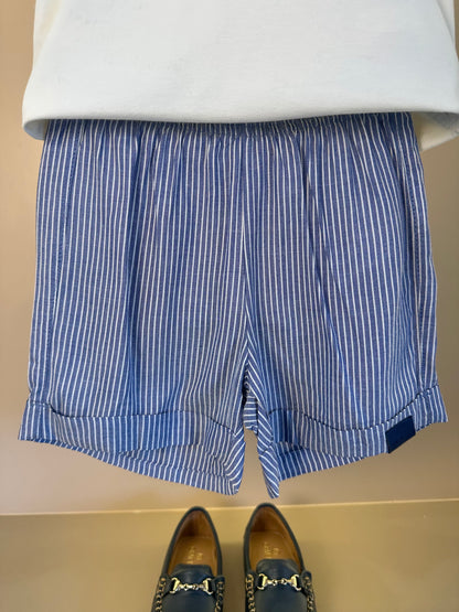 Conjunto Infantil Polo Gola Clássica e Bermuda Listrada