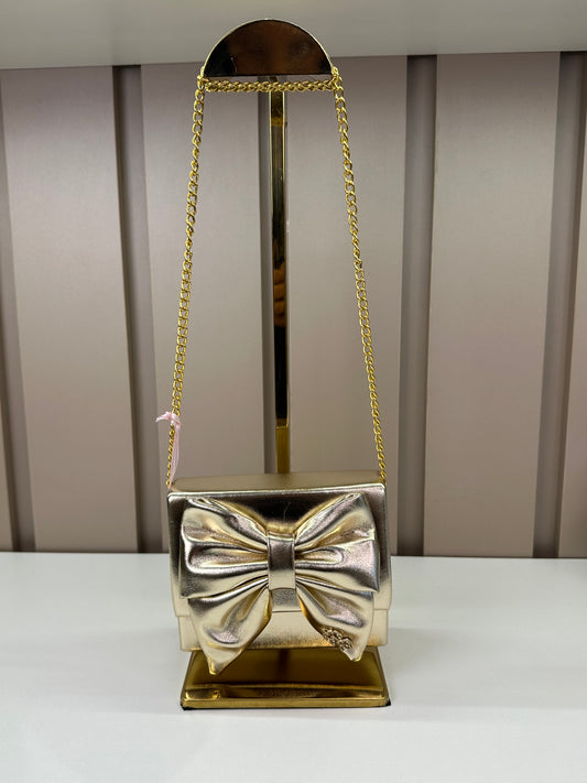 Bolsa Infantil  Laço e Alça Corrente Dourado - Gabriela Aquarela
