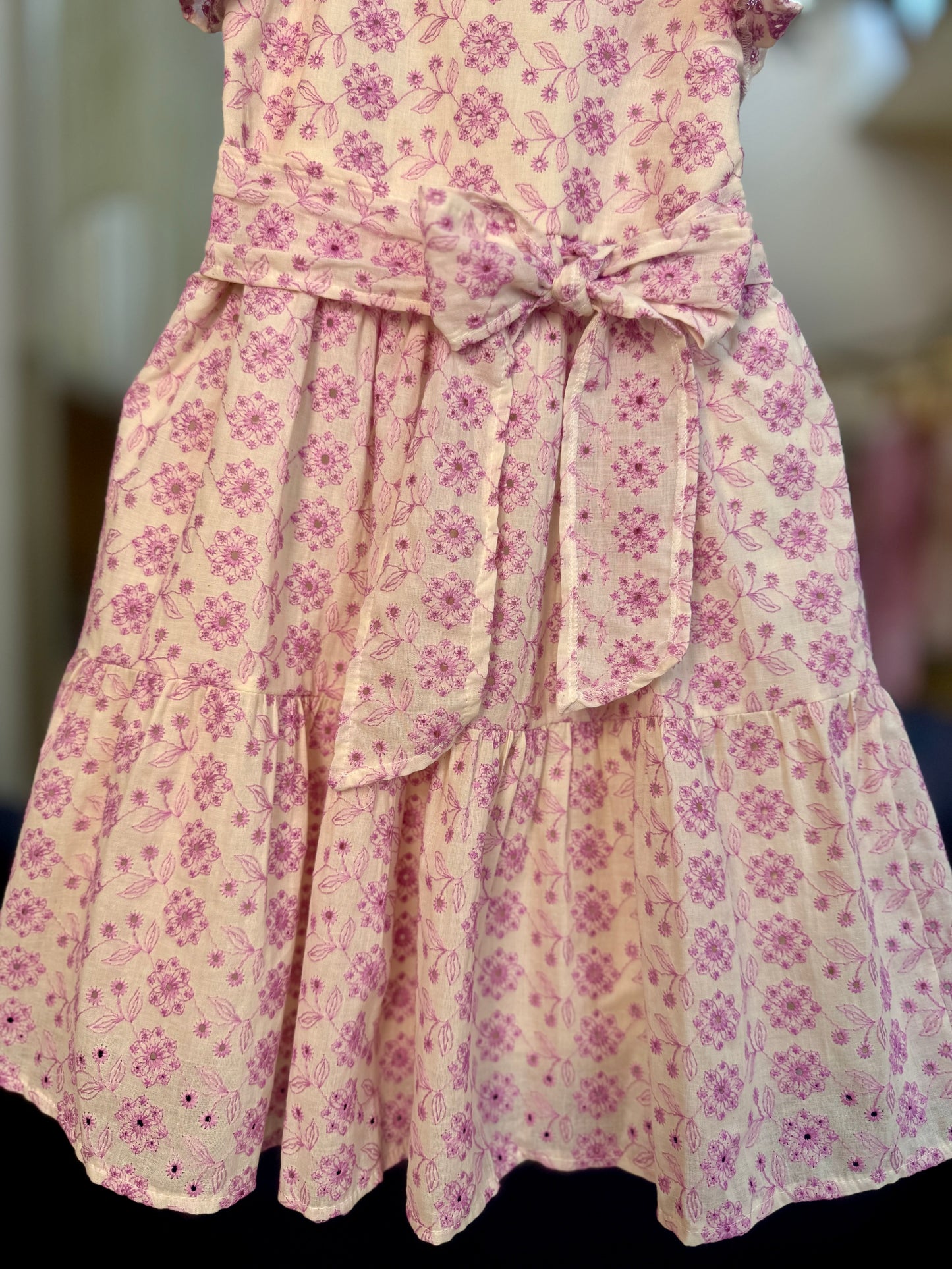 Vestido Infantil Laise Flor Arabesco Lilás - Momi